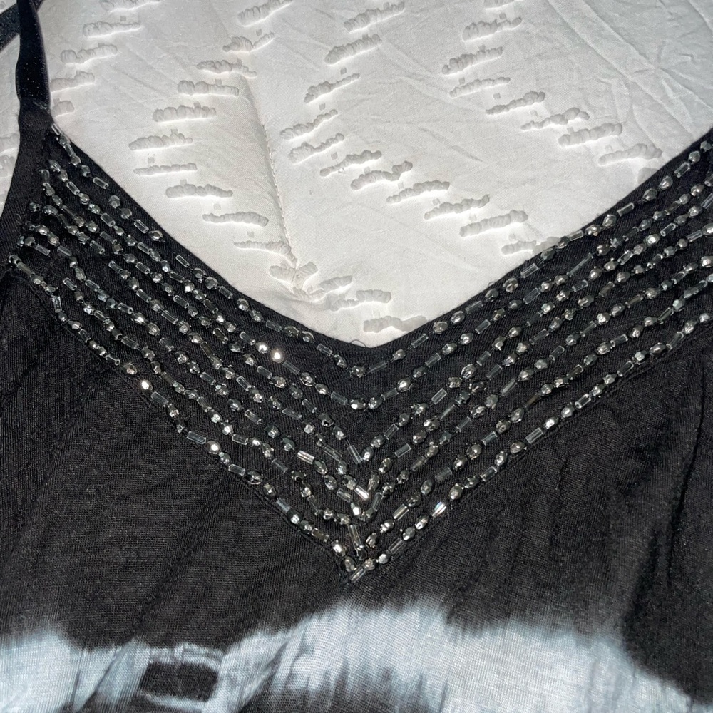 GUC Women's Black & Silver Beaded Maxi Size L - Picture 3 of 6